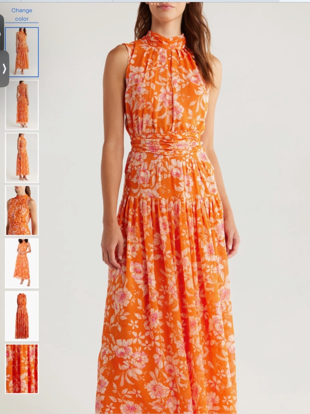 Halogen® Floral Print Sleeveless Maxi Dress, size M